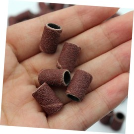 TEHAUX 3pcs Mounted Cylindrical Grinding Grit Abrasive Sanding Bands for Nail Drill for Professional Nail Manicure and Polishing Natural Artificial