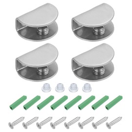 PATIKIL Glass Shelf Brackets, Stainless Steel Clamps Clip Holder Support with Screws for 3/16"-5/16" Glass Shelves Wall Mount,8Packs
