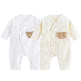 2PCS Newborn Infant's Warm Cotton Bodysuit, Baby Sleepsuits, Baby Grow, Cotton Babygrows for Boys or Girls (UK, Age, 0 Months, White)