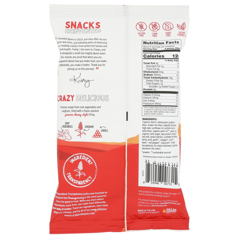 QUINN Pizzeria Cheezy Filled Pretzel Nuggets, 5.8 OZ