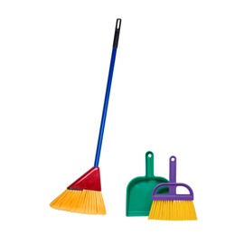 Schylling Children's Broom Set - Kids Pretend Play Cleaning Kit - Includes Broom, Dustpan, and Brush - Ages 3 and Up
