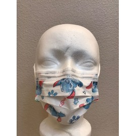 Kids Face Masks 50 Pack Ages 4-12, Disposable 3-Layer Protection Filter Child Face Mask for Kids Safety Anti Dust Cover (Blue Print)