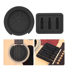 Guitar Mute Silencer, Guitar Sound Hole Guitar Mute Silence Pad Black Guitar Acoustic Instruments Accessories(black)