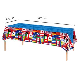 International Flag Tablecloth Nations theme Table Cover Party for International Feast,Olympic 2024 Decorations Table Cloth,Plastic World Country Flags Tablecloth for Football,Olympic Game 2024 Party