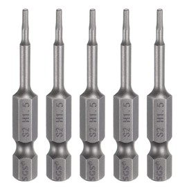 HARFINGTON 5pcs H4.0 Hex Head Drill Bit Wrench 4mm Metric Flat Tip 1/4" Hex Shank 50mm (2") Long Magnetic Hexagonal Screw Driver Socket Industrial Screwdriver Power Bits