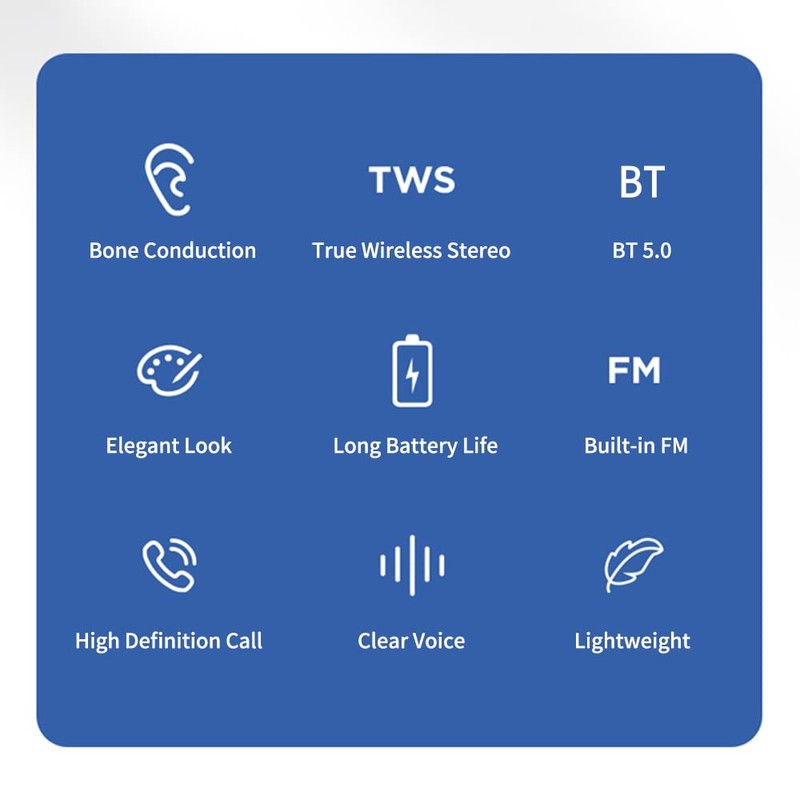 Tignapoo Bocoice Bone Conduction Speaker Wirelessly BT Speakers Mini Portable
