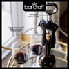 BarCraft Double Handled Winged Corkscrew, Black, Carded, BCSCREWWING, Silver