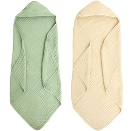 ZLHETWT 2Pcs Soft Cotton Baby Hooded Towel Highly Absorbent Versatile Baby Bath Towel with Hood Hooded, Highly Absorbent, Shower for Toddler Newborn