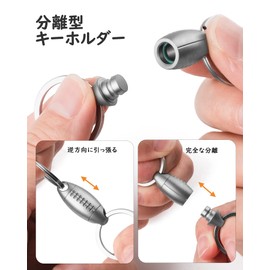 TISUR Key Holder, Breakaway Type, Quick Release, Carabiner, Detachable Key Chain, Stylish, Includes Key Ring (Titanium/Gray (Pack of 1)