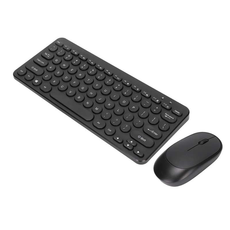 Keyboard Mouse Combo 2.4G Wireless Round Keycaps Ergonomic Design Silent
