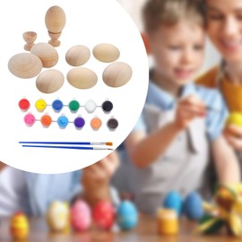 Dickly 8Pcs Unfinished Wood Eggs Fillable Easter Eggs Craft Supplies Empty Easter Eggs for Birthday