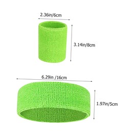 Outanaya Sports Accessories Pack Headbands 6 Wristbands Boys and Girls Headbands Boys Girls for Yoga Running Fitness