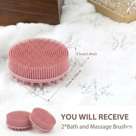 Pack Cepillo Baño Silicona Estropajo Corporal Suave Limpieza Nutritiva Exfoliación Piel Durable Fácil Limpiar Masaje Rosa