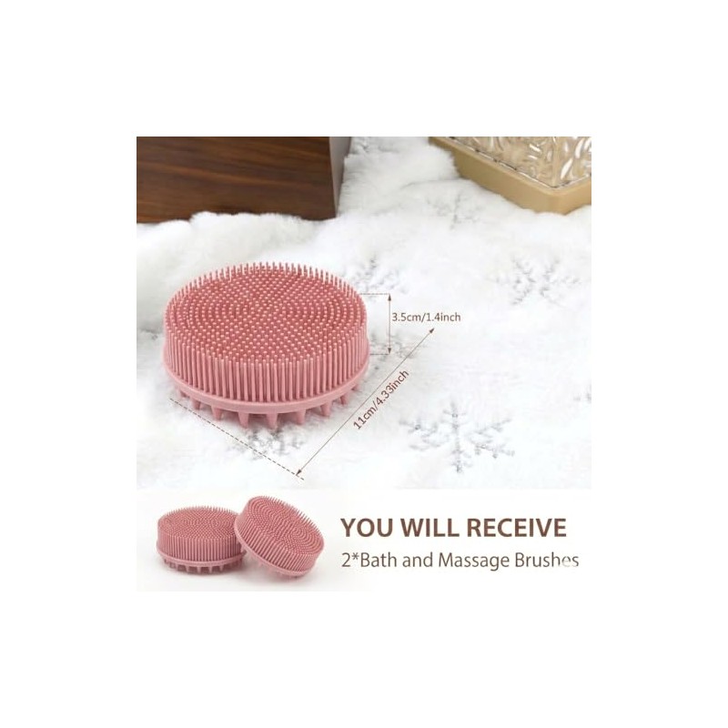 Pack Cepillo Baño Silicona Estropajo Corporal Suave Limpieza Nutritiva Exfoliación