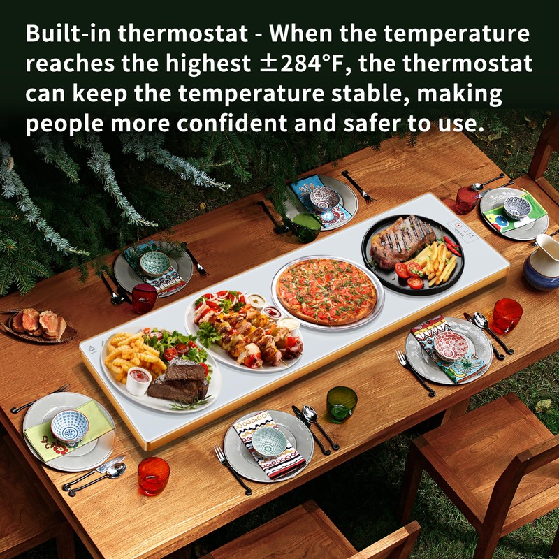 Electric Warming Tray (Extra Long 40"x12")，Food Warmers for Parties Buffet