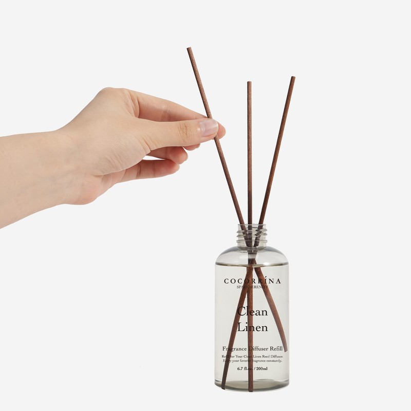 Cocorrína Clean Linen Scented Reed Diffuser Oil with 6 Cotton