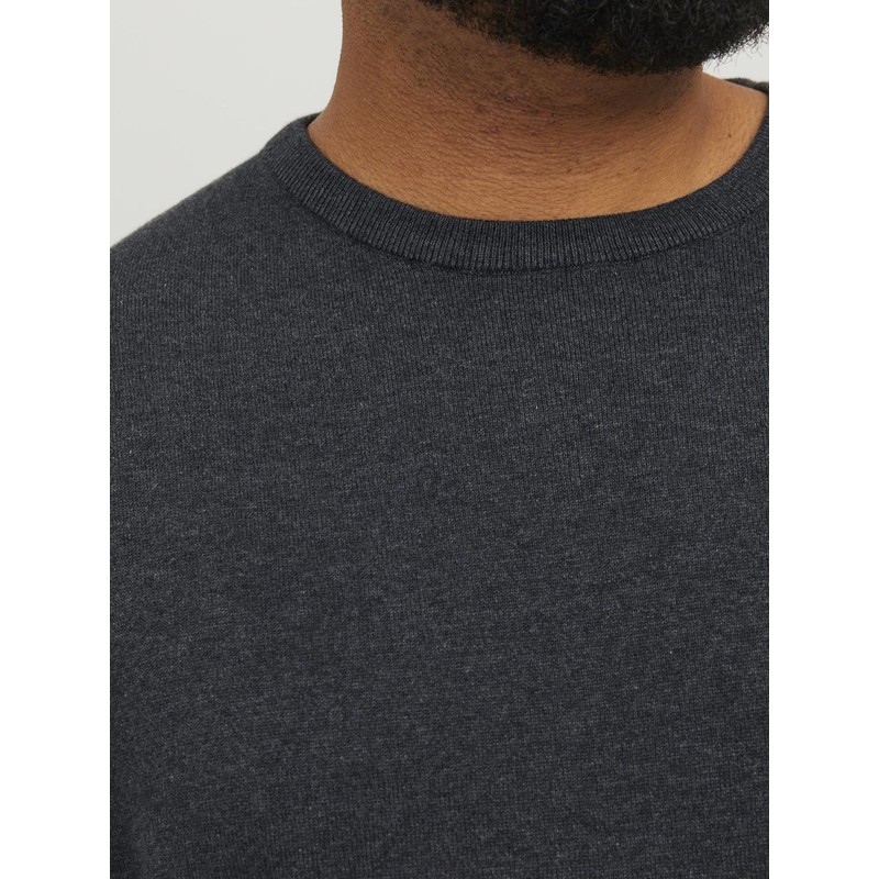 JACK & JONES Male Plus Size Pullover Basic, Dark grey