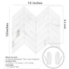 STICKGOO 10-Sheet Herringbone Tile Peel and Stick Backsplash, White Marble