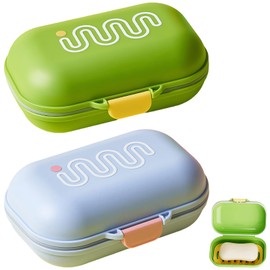 Pack of 2 Travel Soap Boxes, Pronounced Soap Box, Travel Housing with Lid, Soap Dish Sealed and Soap Dish, Leak-Proof, Soap Box, Waterproof, Small for Travel, Bathroom, Camping, Outdoor