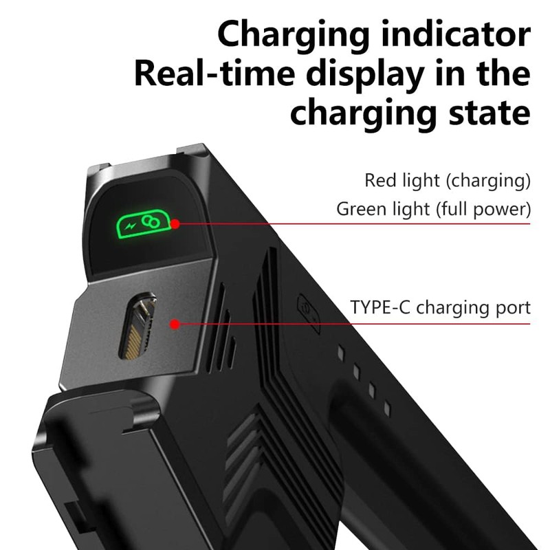 PGRTYOF Switch用Joy-Con充電グリップ、Joy-Con充電グリップ Switchジョイコン充電グリップ プレイしながら充電可能 超軽量 持ち運びに便利 充電指示LED付、USB-Cケーブル付き (黒)