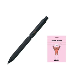 Rodia Multi-functional Pen, Script Multi Pen, Black, Ballpoint Pen, Oil-based, 0.02 inch (0.5 mm), 2 Colors (Black and Red) & Mechanical Pencil, 0.02 inch (0.5 mm), Aluminum Body, Hairline Processing