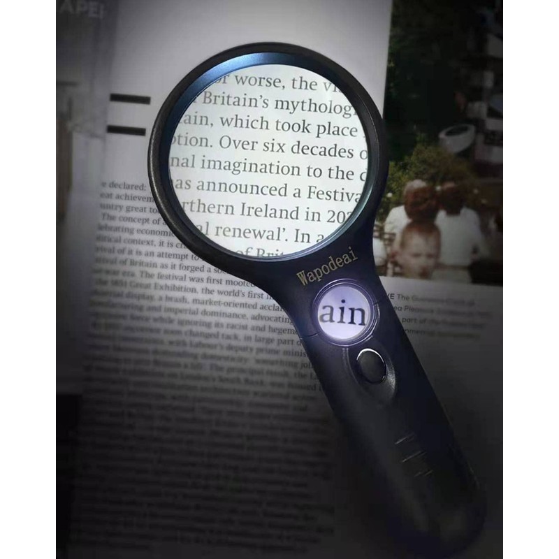 Wapodeai 3X 45X High Magnification, Suitable for Reading, Jewellery, Lnspection,