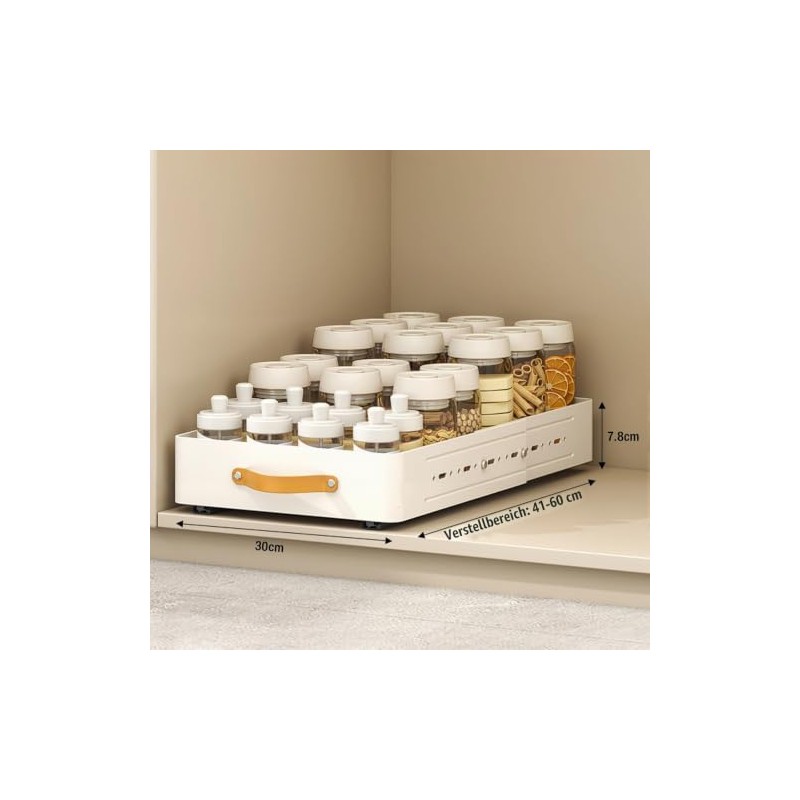 Garvee Kitchen Cabinet Organiser, Extendable, Cabinet Pull-Out Kitchen Adjustable 32-53