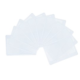 VEIREN 50 Pieces Credit Card Size 3X Magnifiers Magnification Magnifying Fresnel Lens Portable Transparent Pocket Wallet Magnifying Glass Jewelry Loupe Reading Aid Helper