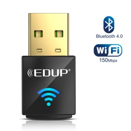Adaptador USB Bluetooth WiFi, adaptador de red nano USB inalámbrico para computadora portátil de computadora, PC Wi-Fi Dongle compatible con Windows 10/7/8/8.1/XP Mac OS X 10.6-10.15.3, negro