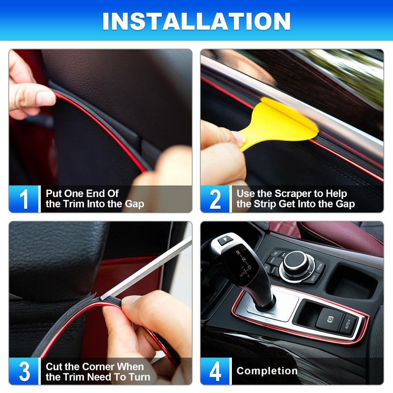 Car Interior Trim Strips - 32.8ft /10M Universal Car Gap