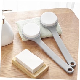 Baluue 1pc Handle Sponge Bath Brush Body Scrubber for Exfoliating and Cleansing Creative Bathroom Accessory Grey for Smooth Skin and Dead Skin Removal