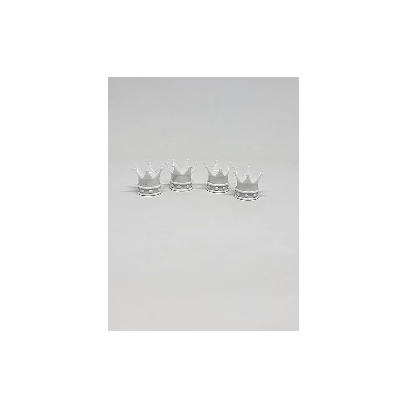 White Crown Tire Wheel Stem Air Valve Caps Car Truck