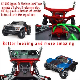 XZSNLYZ Aluminum Front & Rear Shock Tower Fit for 1/10 Traxxas Slash 2WD,Slash VXL,Rustler VXL, Rustler,Bandit,Bandit VXL,Stampede,Etc Upgrade Parts,Replaces #3638 3639,Red