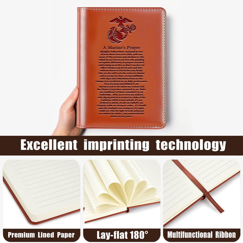 WHLBHG Marine Gift Marine's Prayer Hardcover Journal Notebook Religious Gift