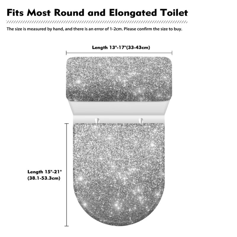 Darisoco Silver Toilet Lid Seat Cover & Toilet Tank Lid
