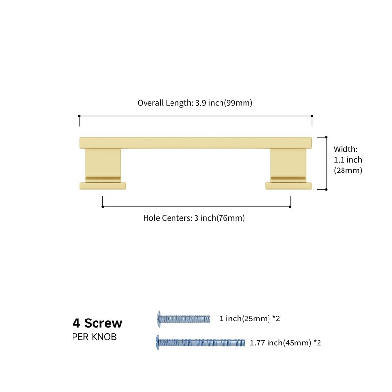 Rergy 10 Pack Cabinet Handles, 3 Inch Hole Center Pulls,