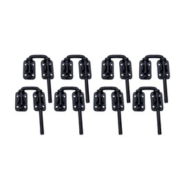QCAA Sliding Door Loop Lock, Child Safe & Home Security, for Patio French Door, 1-1/4", Matte Black, 8 Pack, Made in Taiwan