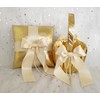 Uwedding Gold Wedding Ring Pillow Cushion Bearer with Champagne Ribbon