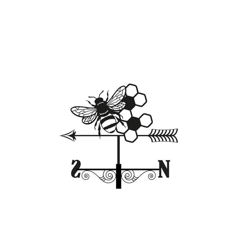 Metal Bee Silhouette Weathervane