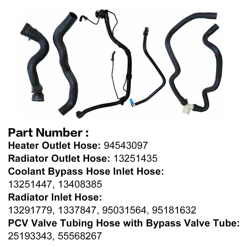 FZJDSD 5PCS Engine Radiator Coolant Hose & Heater Hose &Pipe