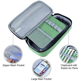 Chelory Big Pencil Case Large Capacity Pencil Bag Pouch Pen Case for Boys Girls Middle High School Students Office Stationery Desk Organizer Storage Cosmetic Makeup Bag Supplies (Green)