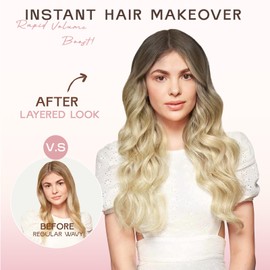 Fliace Long Wavy Wig for Women, 26 Inch Synthetic Lace Hairline Ombre Blonde Wigs, Natural-Looking Secure Fit, Soft Heat Resistant Fiber