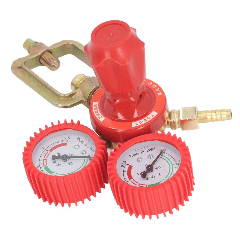 Acetylene Pressure Reducer 8mm Inlet Port Dual Display Shockproof Acetylene