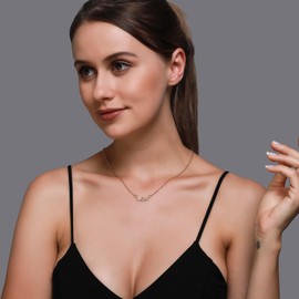 Wendalern Letter Initial Necklace Gold Alphabet Pendant Necklace Diamond CZ Mom Necklace Cubic Zirconia O Initial Charms Necklace Chain Jewellery Gifts for Mother's Day Birthday, Zinc, No Gemstone