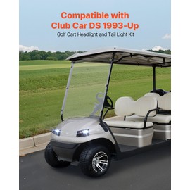 VEVOR Golf Cart Light Kit, 12V, LED Headlight and Taillight Kit with Wiring Harness, Switch, Zip Ties, ABS Housing, High-Brightness, Waterproof and Dustproof, Suitable for Club Car DS 1993-Up Models