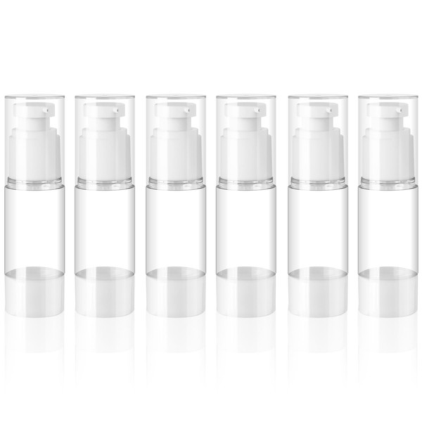 ZDNT Pack of 6 30 ml Airless Pump Dispenser, Cream