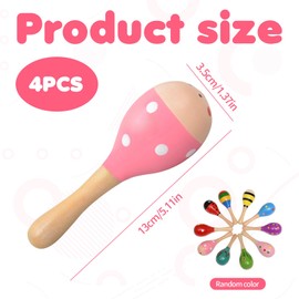 Wooden baby maracas,4 Pcs Maracas,Colorful Shakers Maracas Baby,Baby Maracas Baby Sensory,Baby Musical Instrument for Party Favors,Mini Maracas Baby Wooden Maracas Baby Classroom Prize Supplies