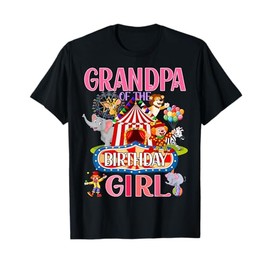 Grandpa Of The Birthday For Girl Circus Carnival Family Bday T-Shirt