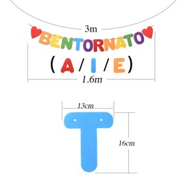 Welcome Banner Garland Bunting in Italian for Emofang Welcome Party or Festival