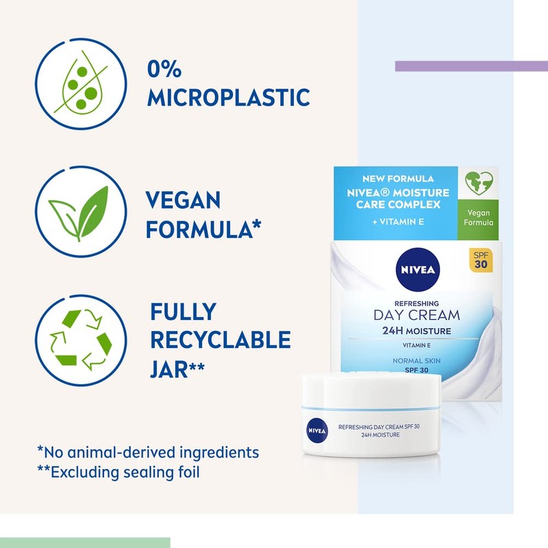 NIVEA Refreshing Day Cream (50ml), Day Cream for Women Provides